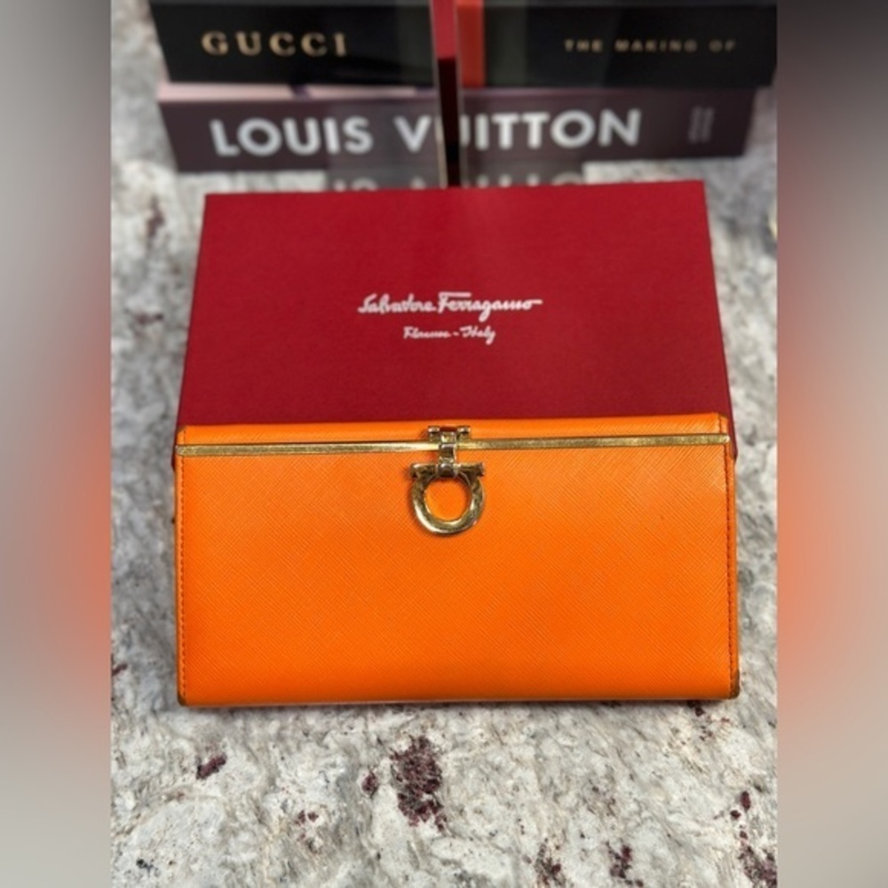 Salvatore Ferragamo Orange Wallet